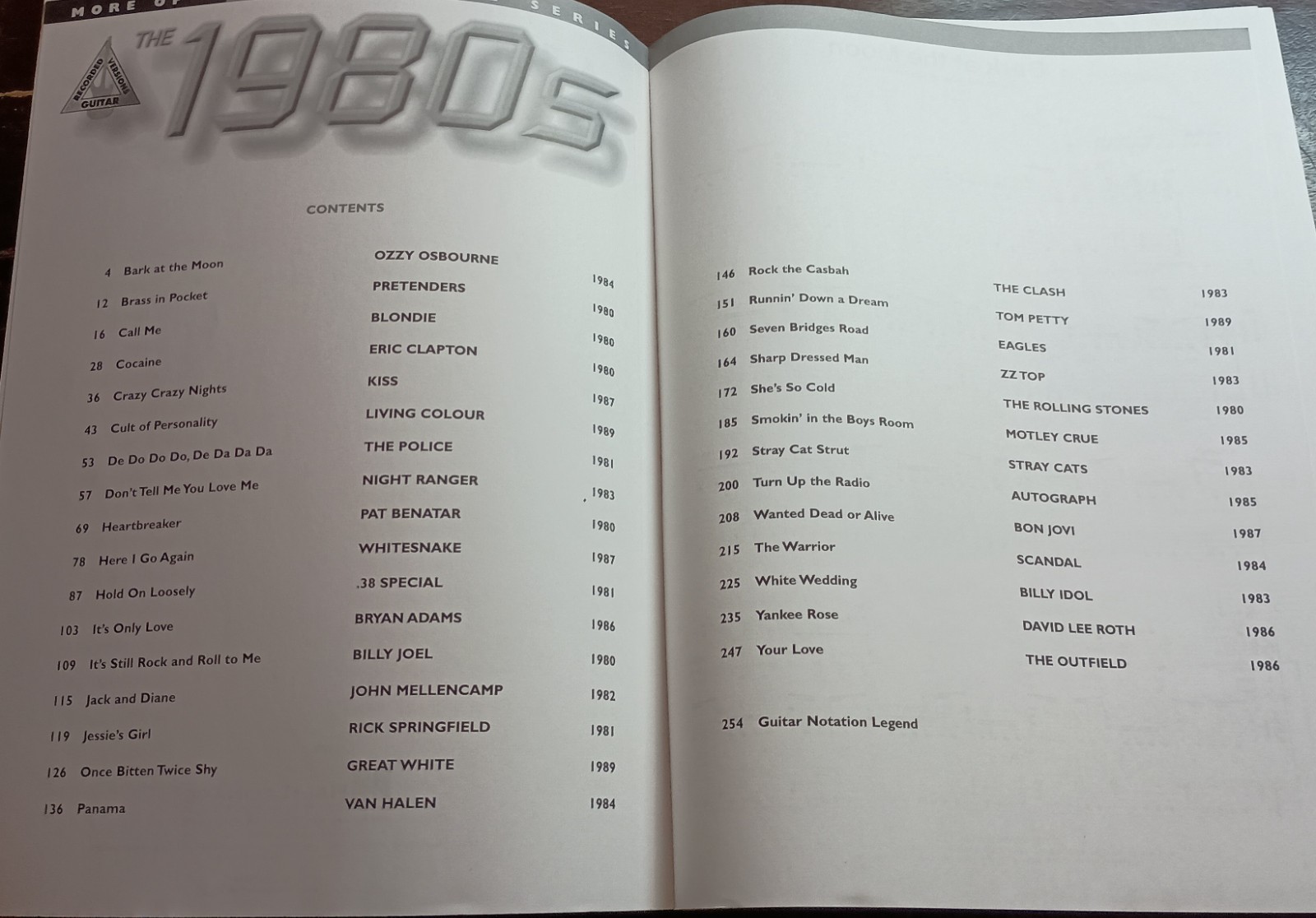 The 1980s: The Decade Series for Guitar tab book