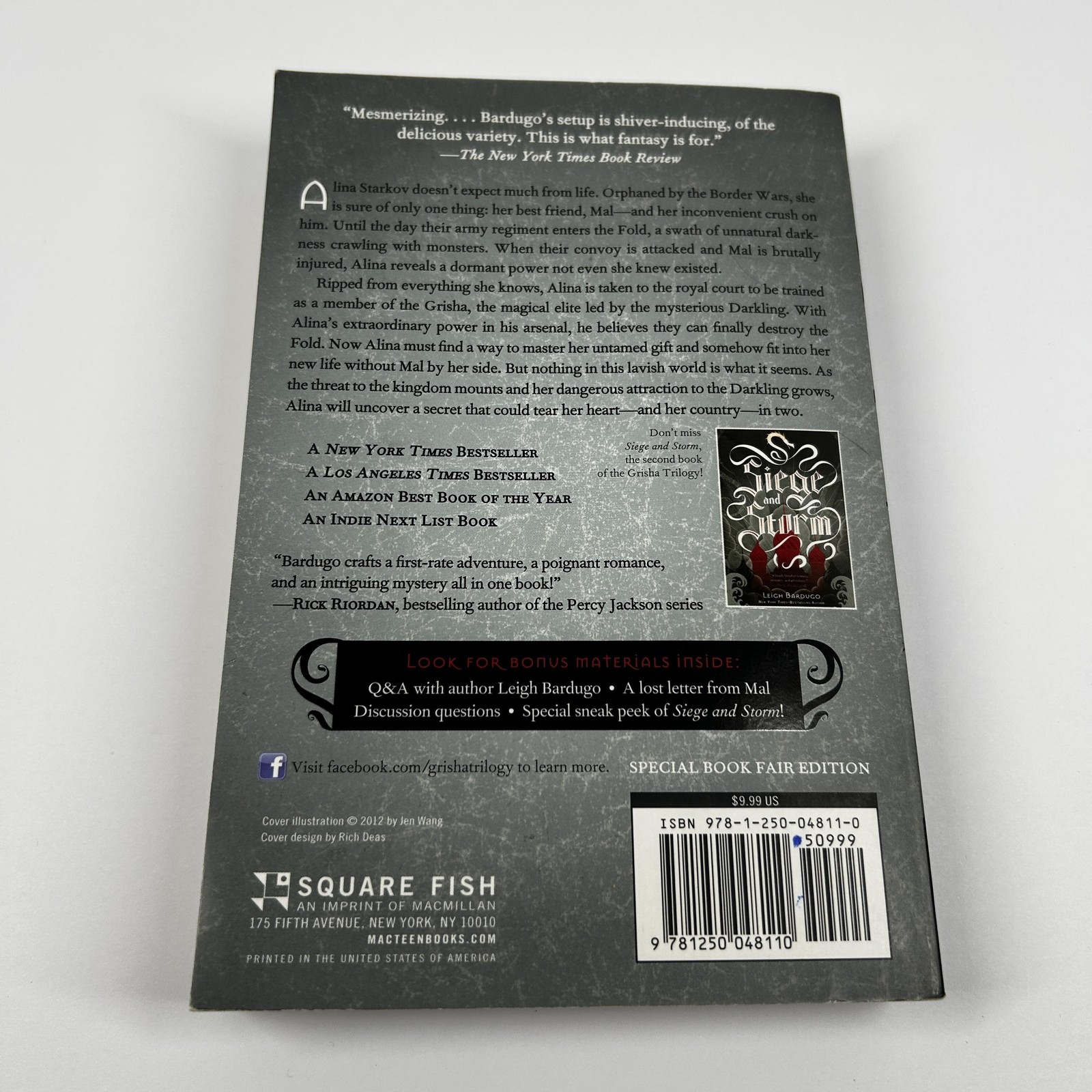 Shadow And Bone Leigh Bardugo YA Fantasy Square Fish Paperback Special Ed Book