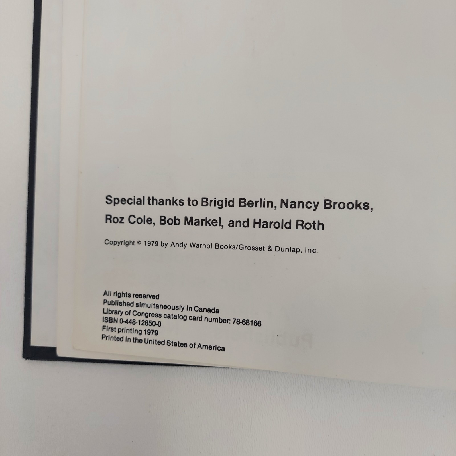 Andy Warhols Exposures 1979 1st Edition & Print Hard Cover Bob Colacello Pop Art