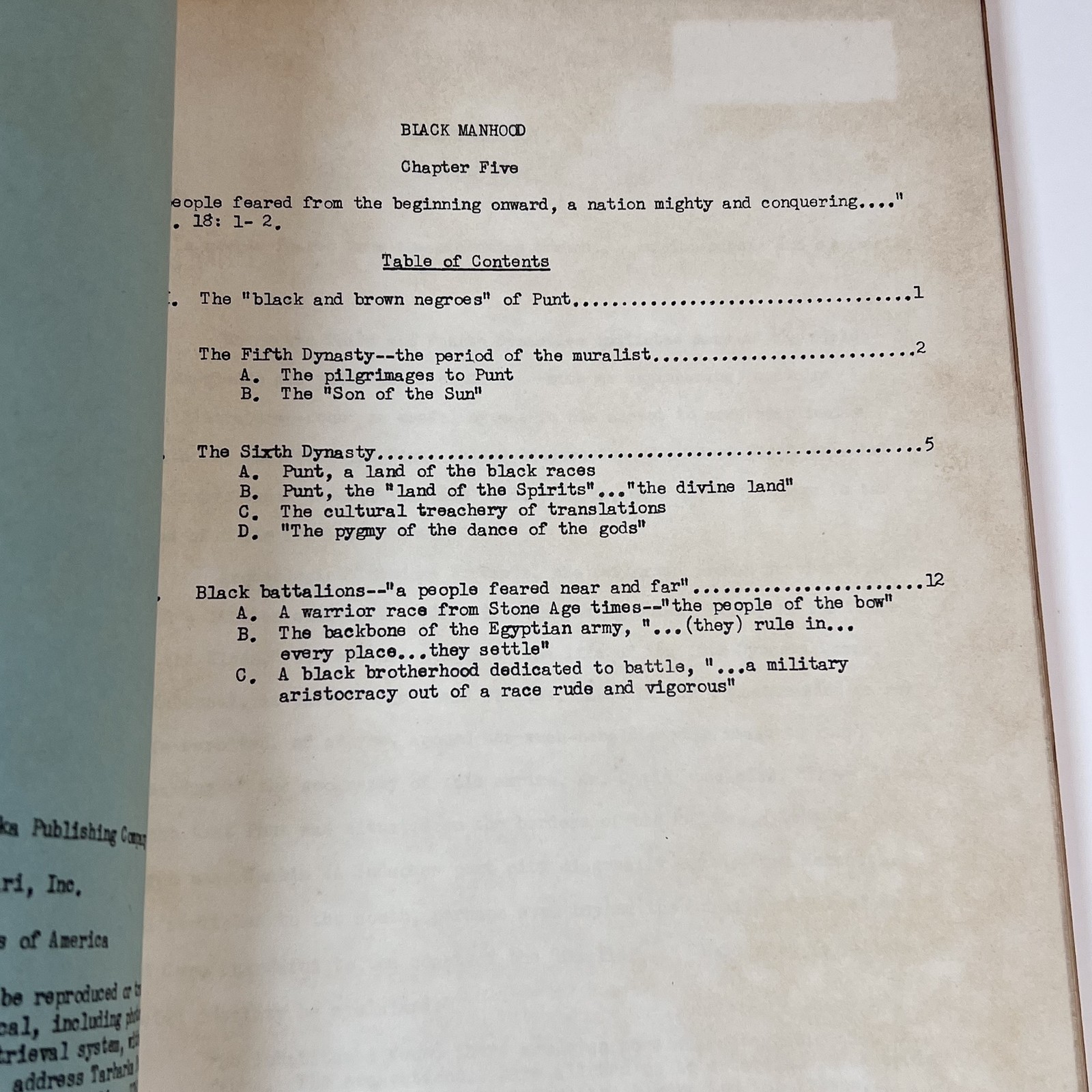 Black Manhood by Tarharka 1972 Serially Published Chapters 1,2,3,4 & 5,6,7 Set