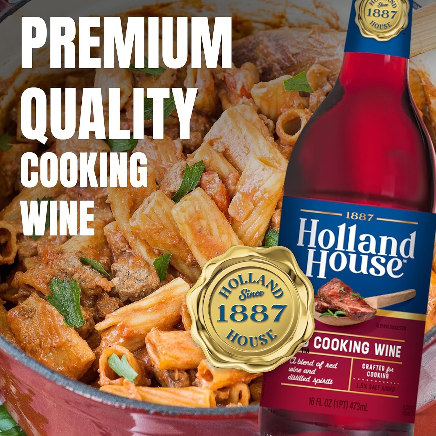 Elevate Your Dishes with 16 FL OZ Red Cooking Wine – Gluten-Free & Vegetarian