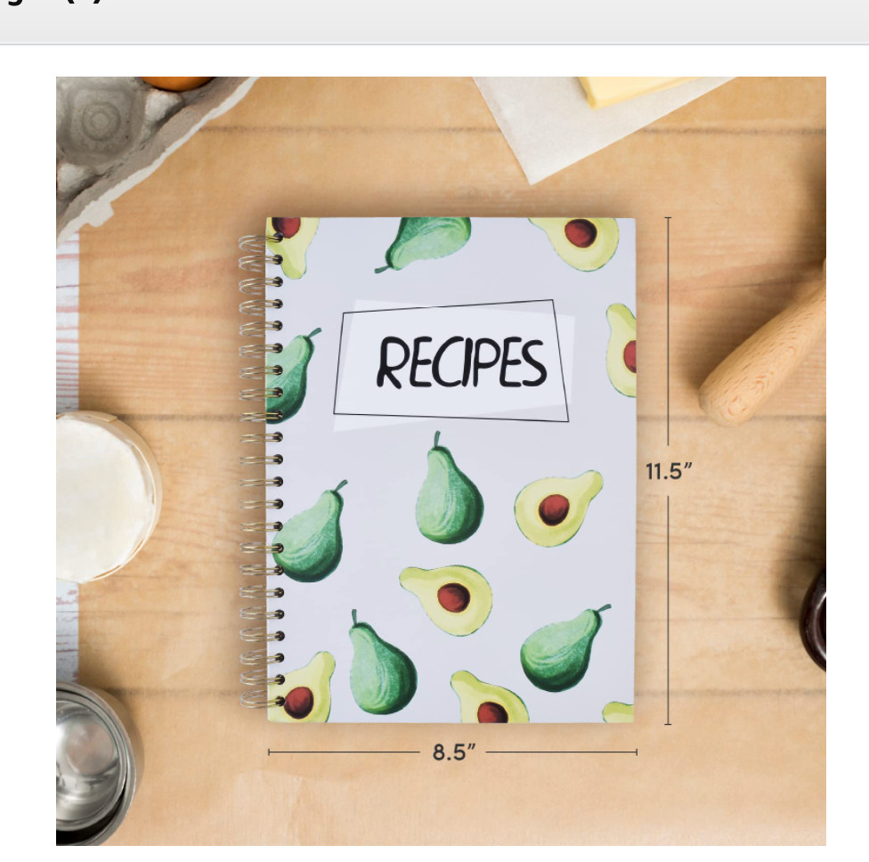 Avocado 8.5” x 11.5” A4 Size recipe book Write In Your Own Recipes W Pen NEW