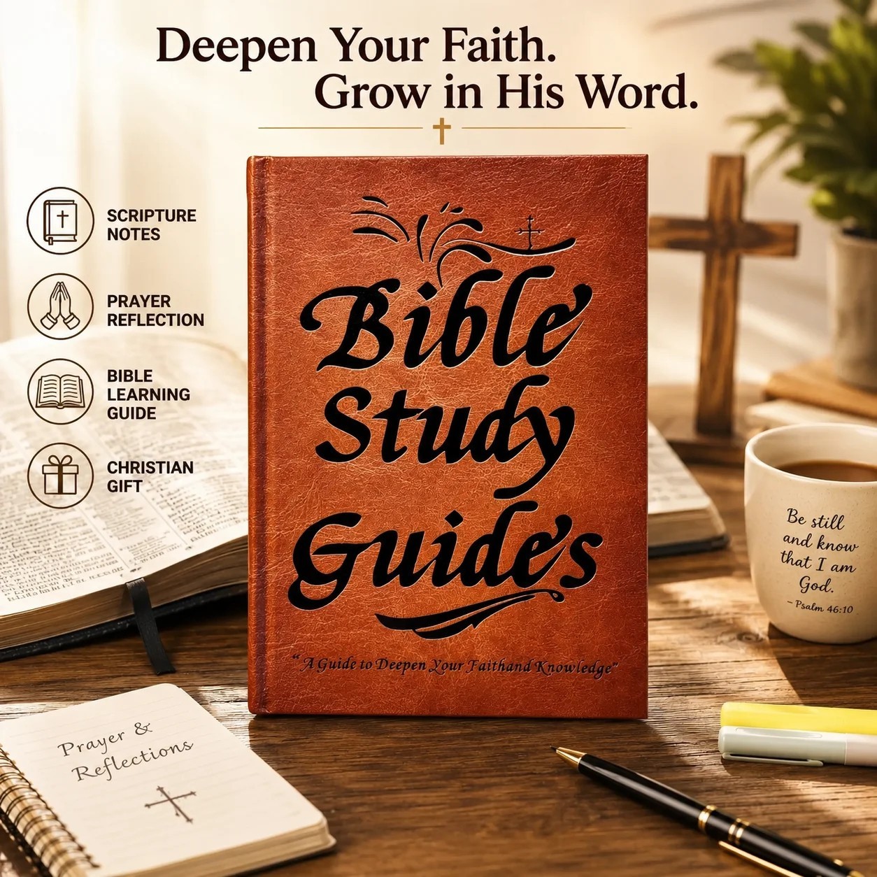 66-Page Bible Study Guide Journal Devotional Notebook Prayer Scripture Planner