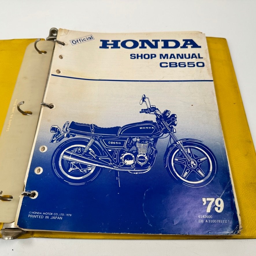 HONDA CB650 Shop Manual 1979 Official Service Repair Motorcycle Honda Motor Co.