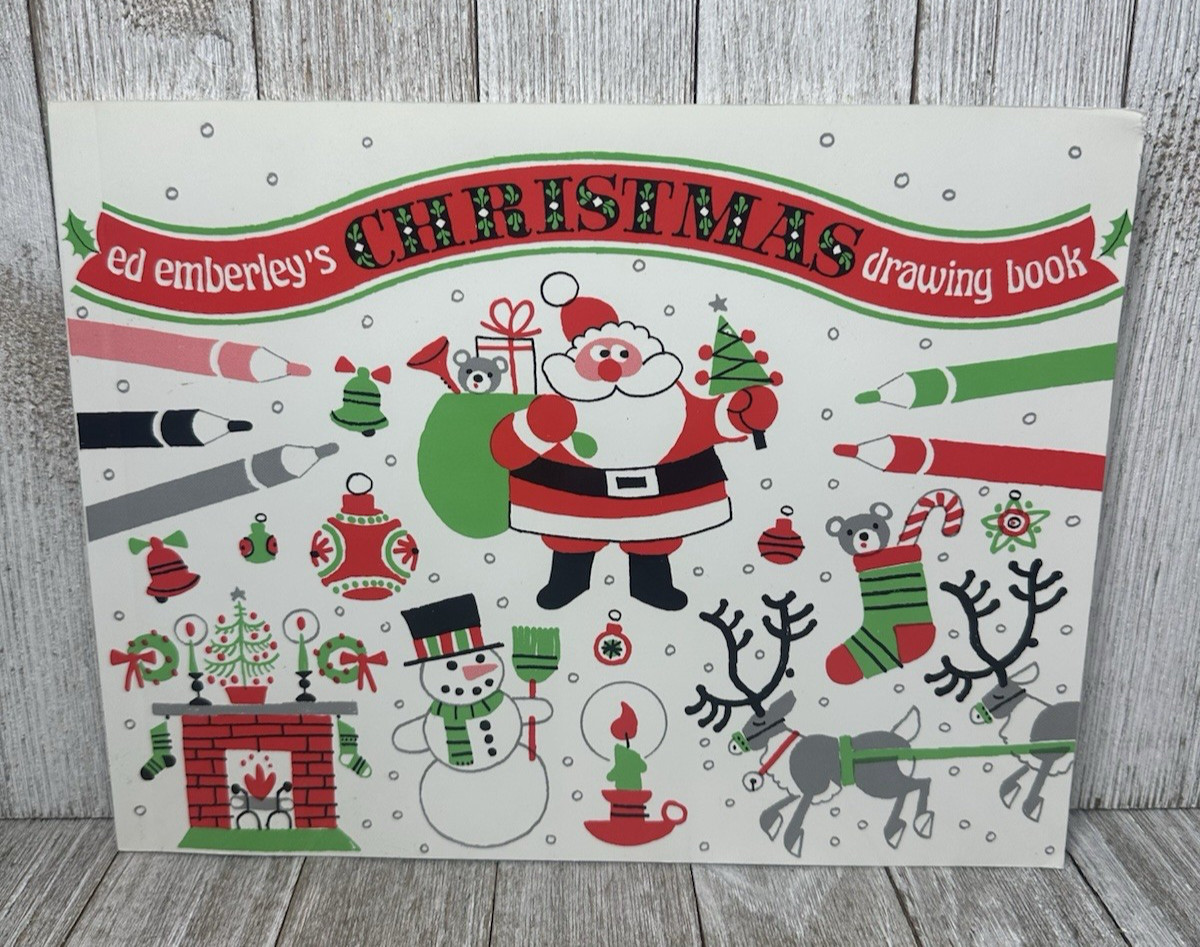 RARE Ed Emberley’s Christmas Drawing Book 1987 Softcover Vintage 30 Pages