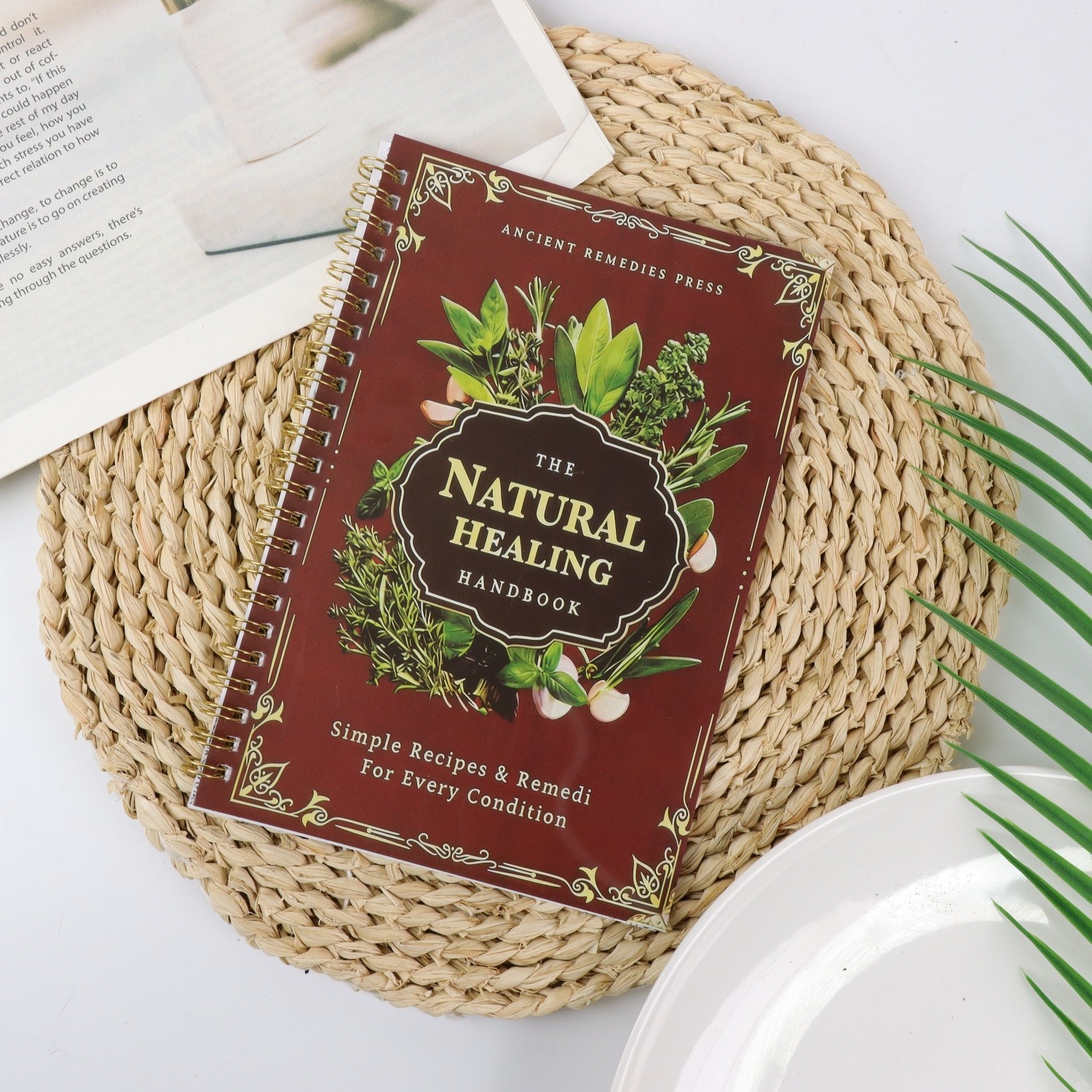 The Natural Healing Handbook, Spiral-Bound Guide for Herbal Remedies and Natural