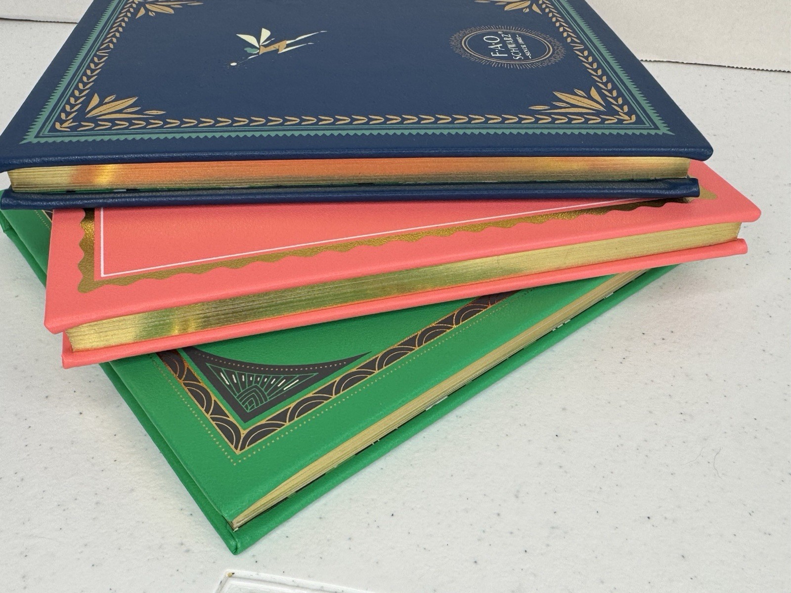 Classic Books Set of 4 Gilded Library Bundle Disney FAO Schwartz Painted Edge