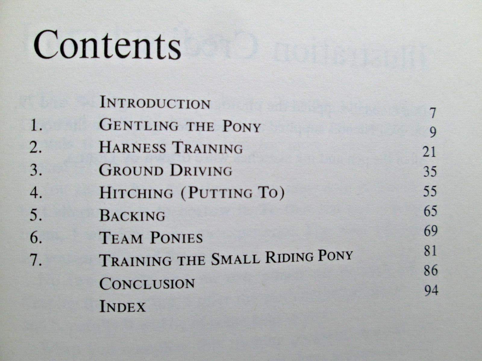 1977 Training the Driving Pony by Allan D. Conder Arco Pub. HC/DJ