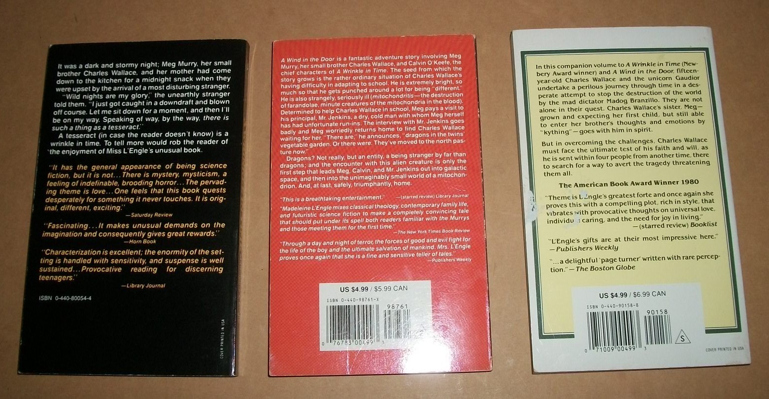 Madeleine L’Engle Trilogy 1-3 Murry Kairos vintage 70s Laurel-Leaf lot of 3 PBVG