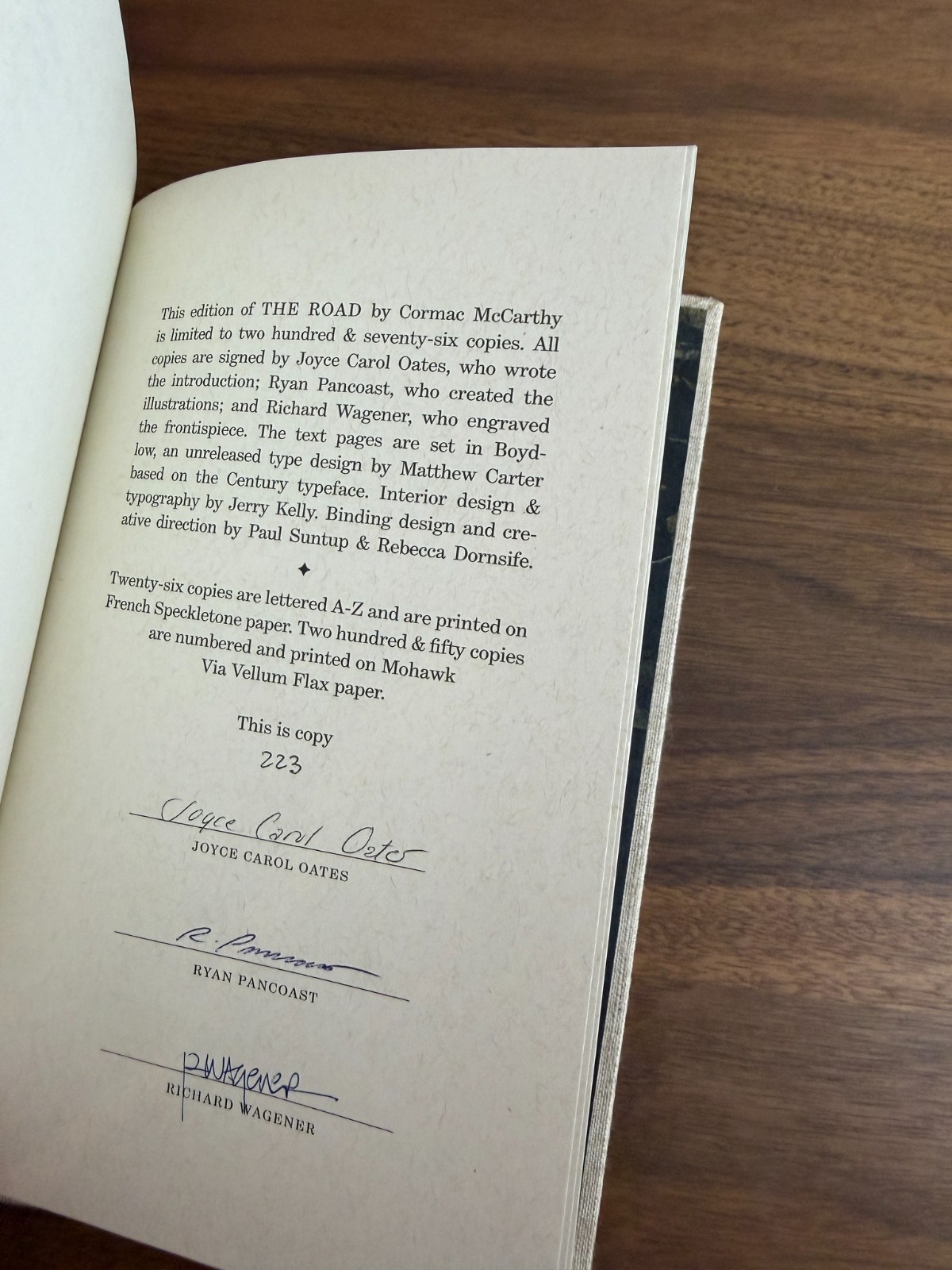 The Road – Cormac McCarthy – Suntup Editions Numbered
