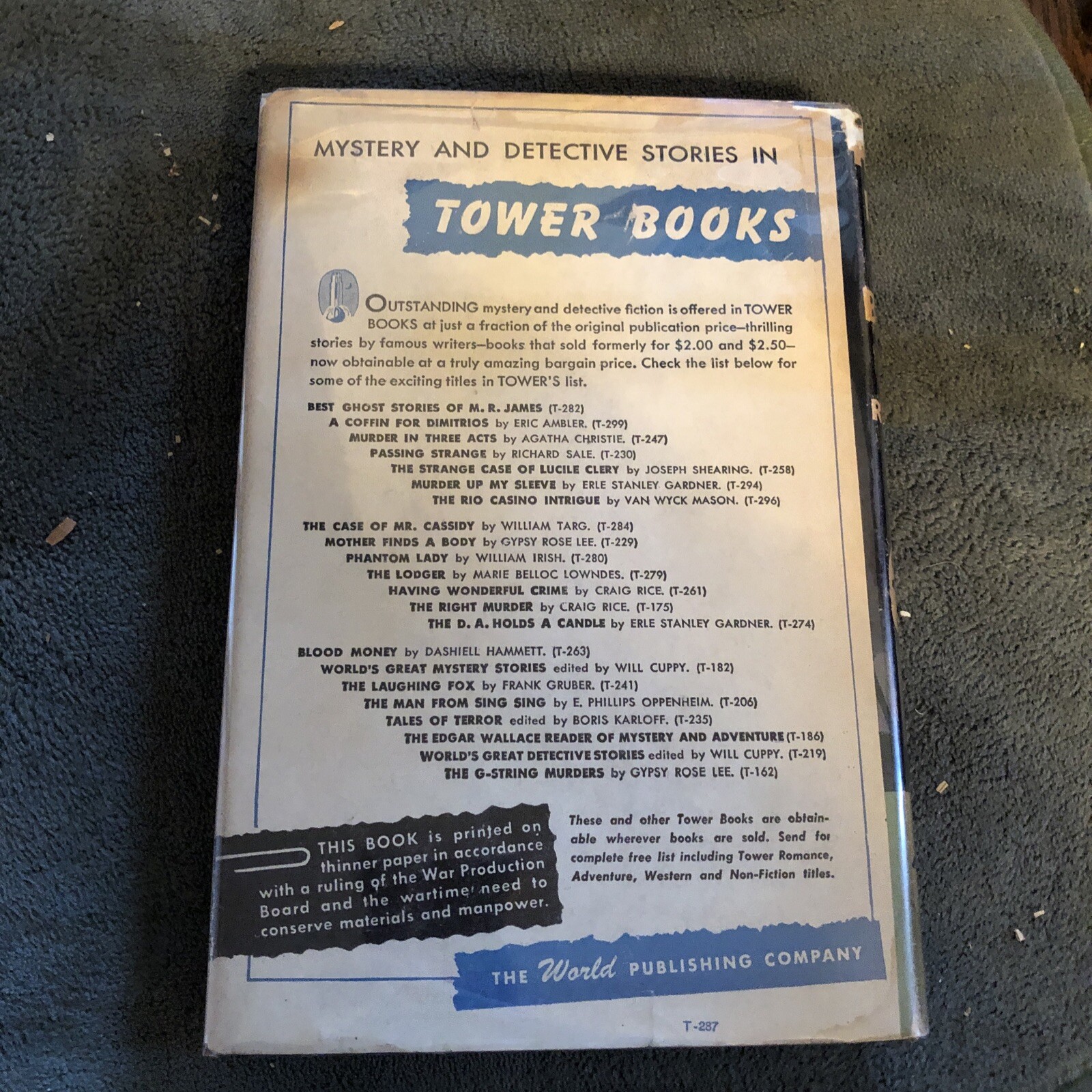 1944 (mystery) Here Lies The Body by R. Burke hardback w/DJ 280 browned pages