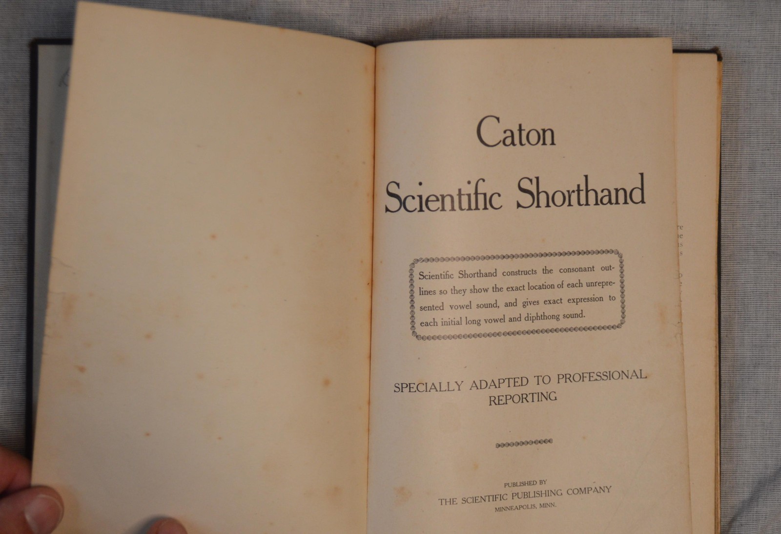 Caton Scientific Shorthand Book VTG Stenography 1922 Scientific Publishing
