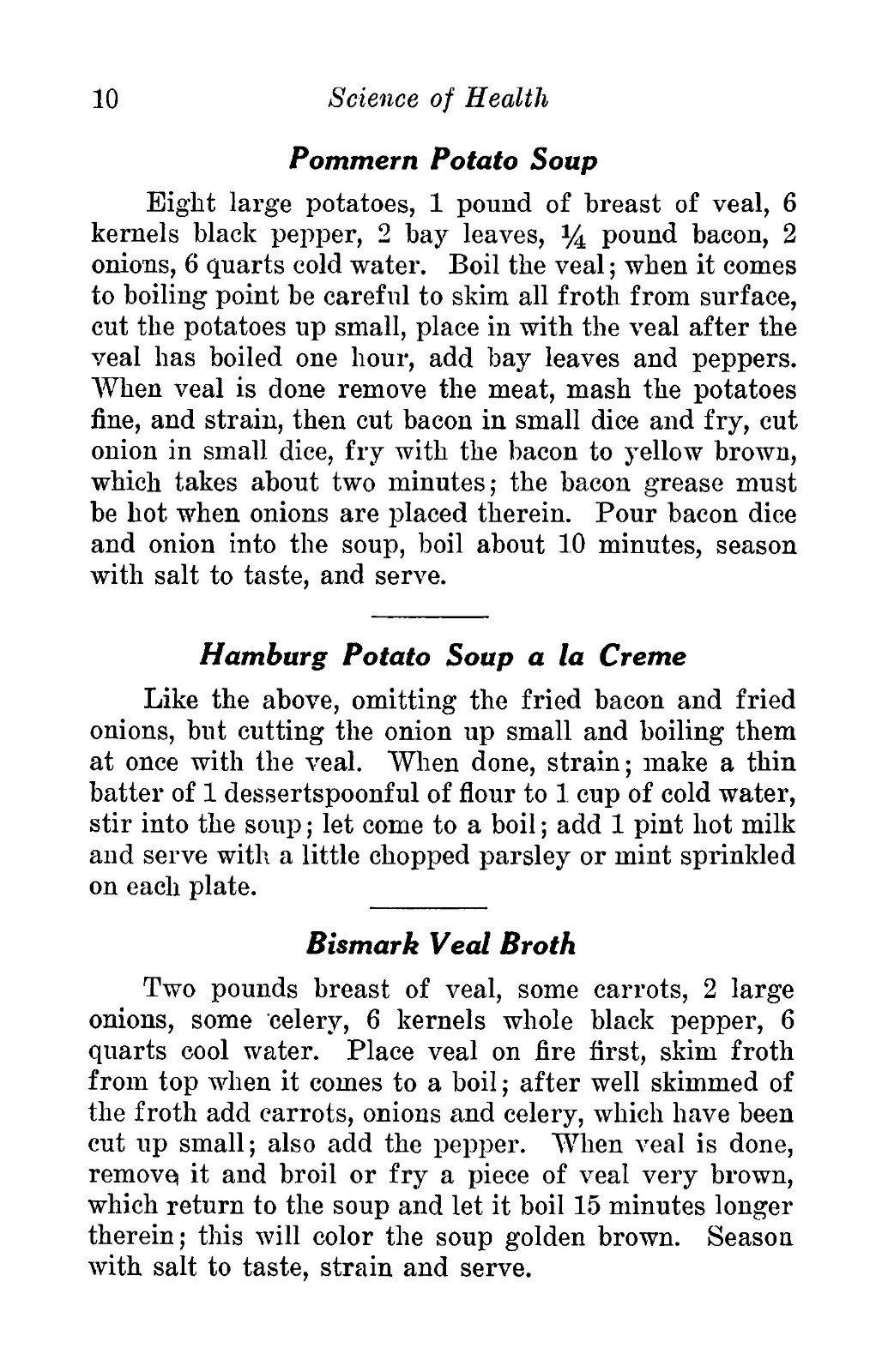 1912 Science Of Health German Cook Book 30 Pages