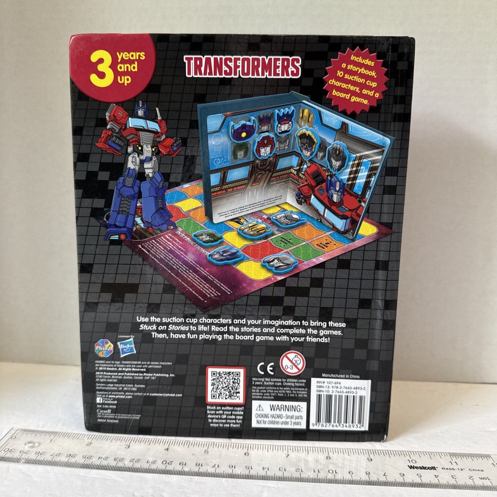Transformers Stuck On Stories with Suction Cup Toys Board Game and Storybook