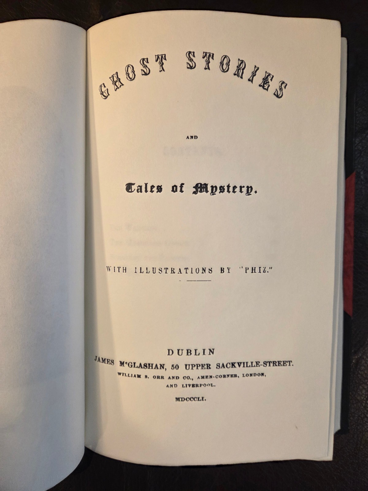 Ghost Stories & Tales of Mystery- J.S. Le Fanu – REPRINT edition – leather spine