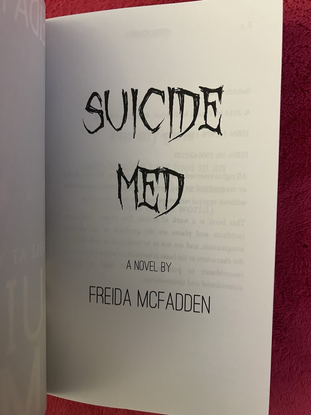 Freida McFadden Suicide Med 2014 Trade Paperback CreateSpace Medical Thriller