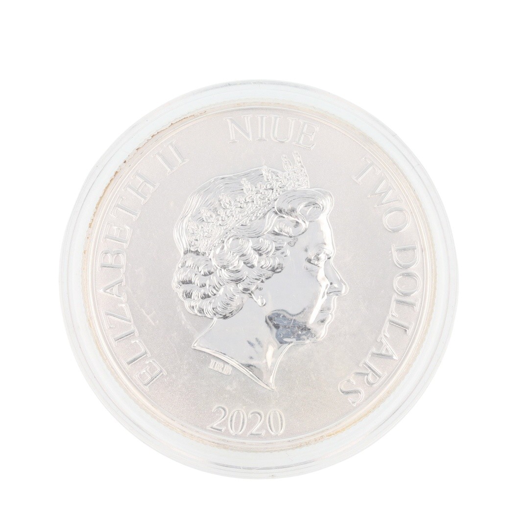 2020 $2 Darth Vader Coin / Egyptian Dragon Round 1 oz .999 Fine Silver Set of 2