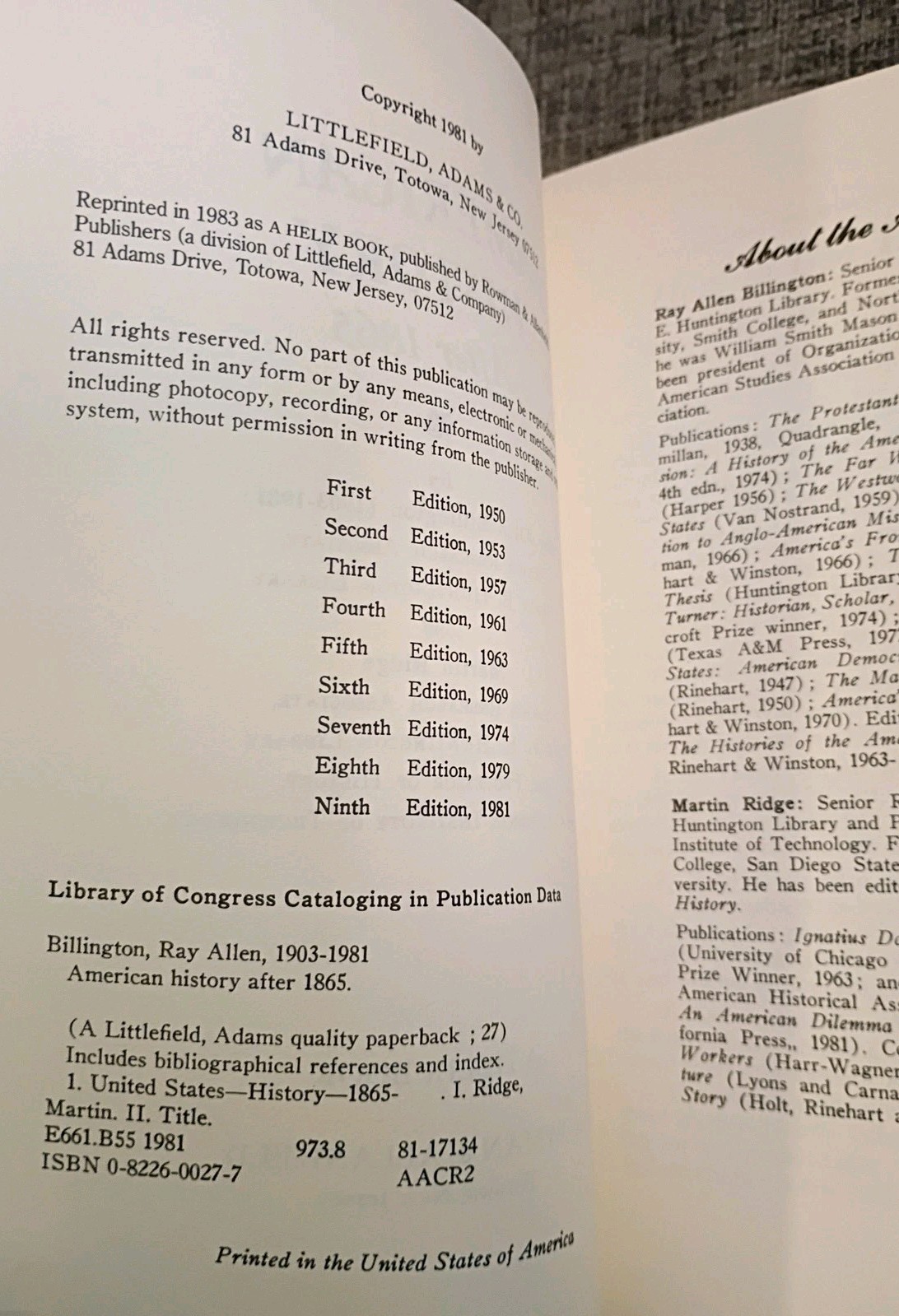 American History before 1877 with Questions and Answers by Ray Allen Billington