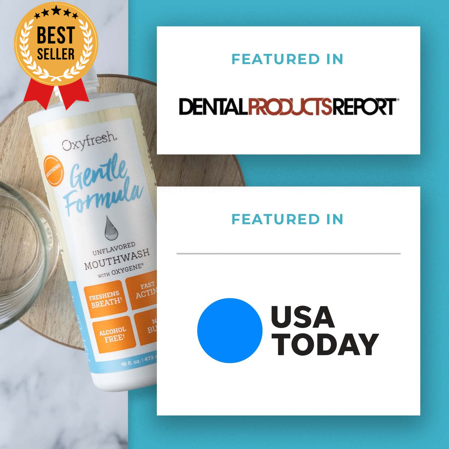 Gentle Formula Unflavored Mouthwash No Mint Alcohol Free for Sensitive Gums 16Oz