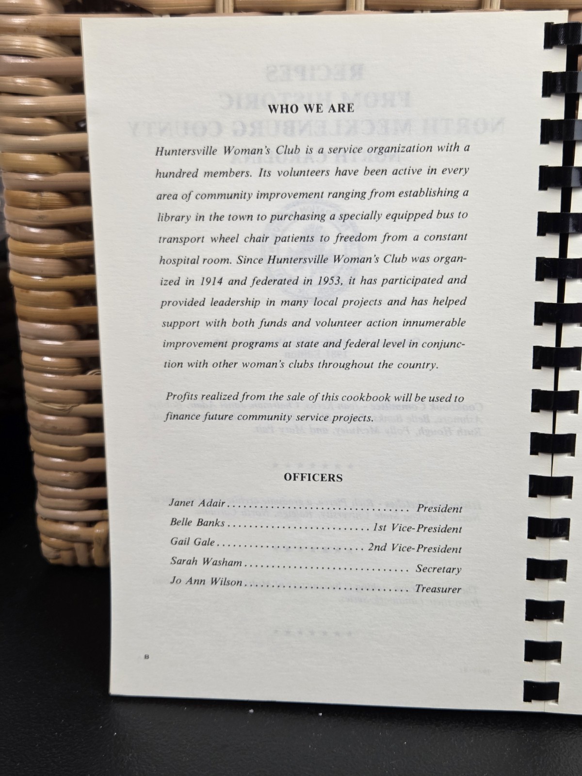 Recipes From Historic North Mecklenburg NC Huntersville Woman’s Club 1981