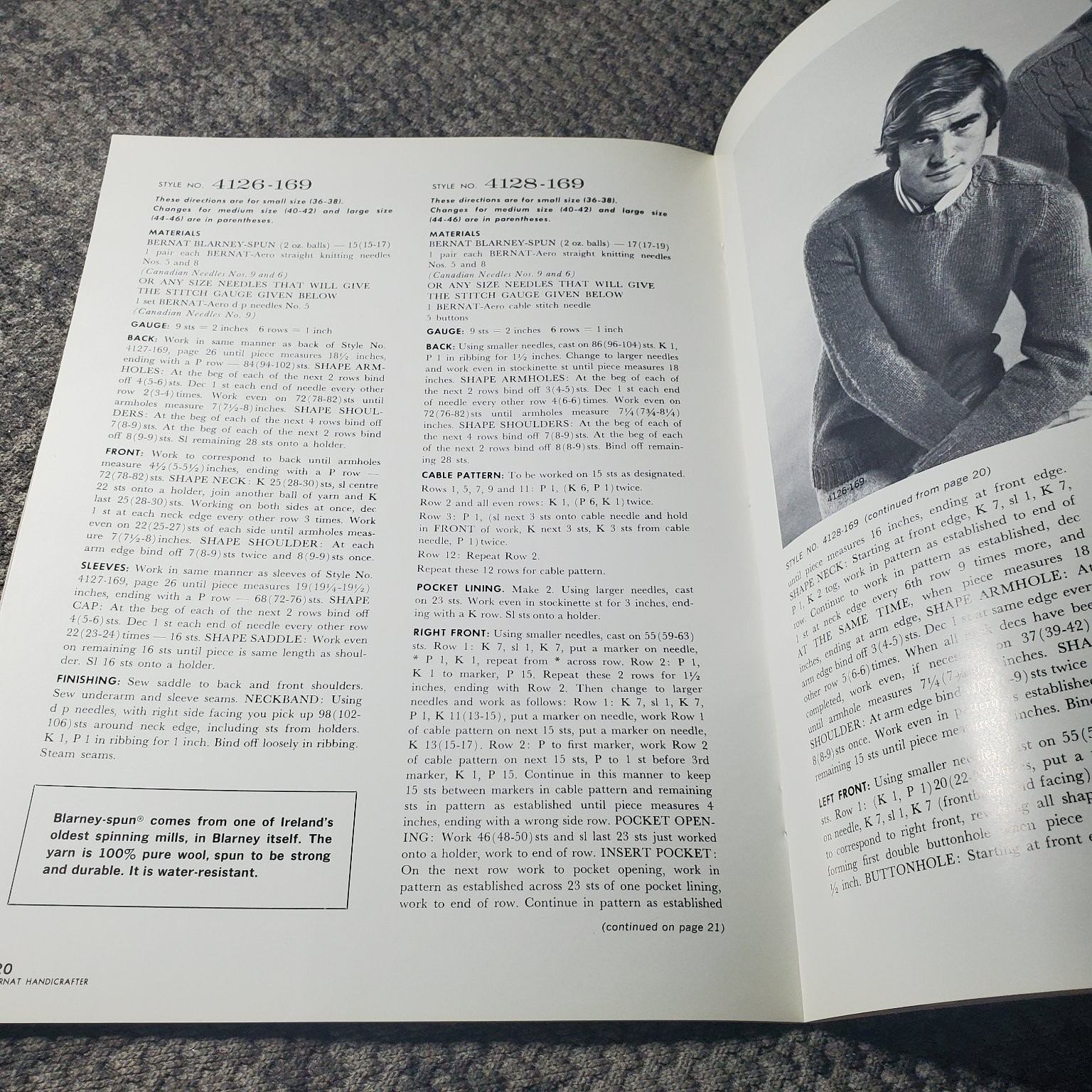 Bernat Men Book No.169 1970 Knitting Crochet Patterns Vintage