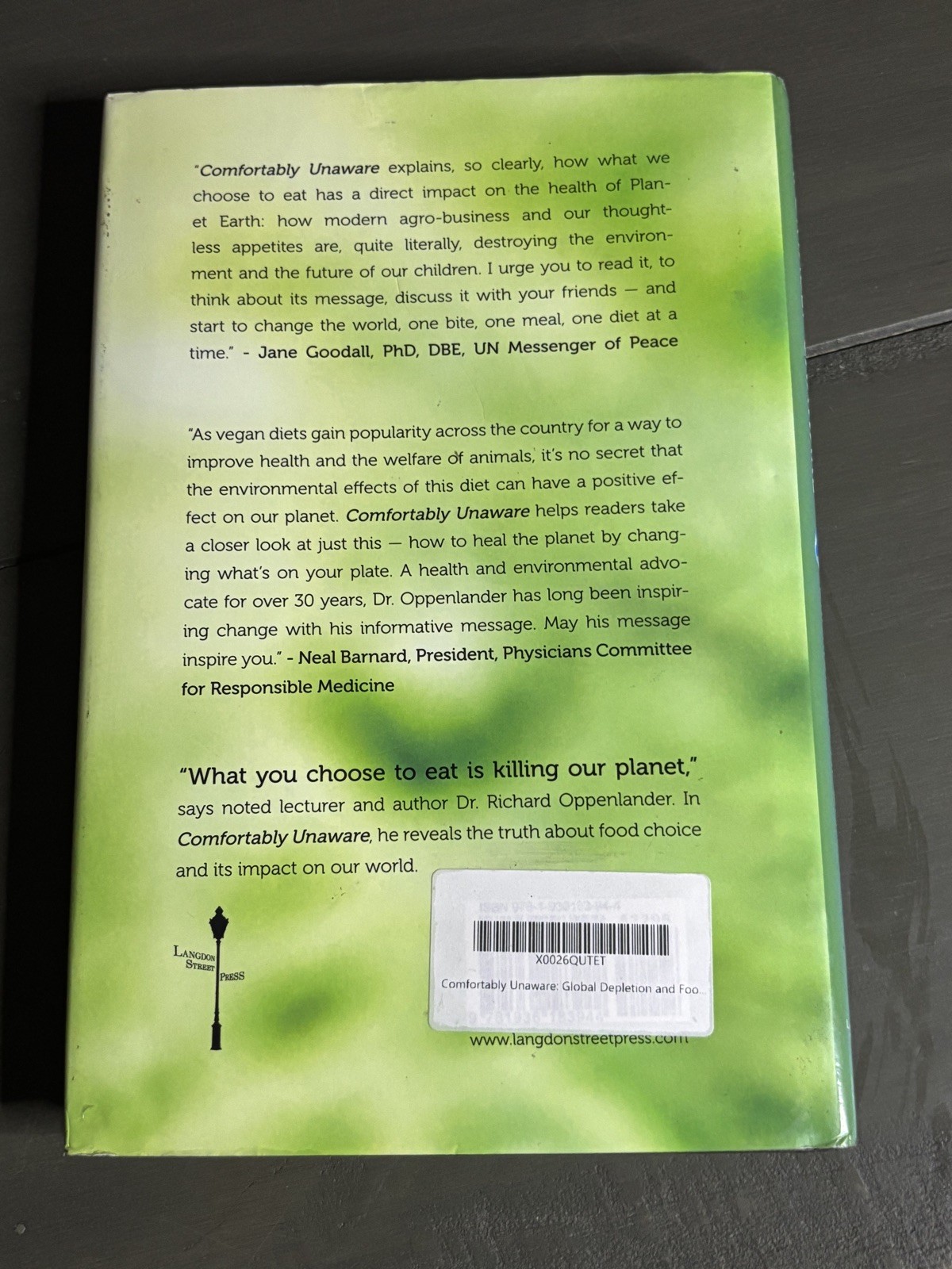 Comfortably Unaware – Dr. Richard A. Oppenlander – Hardcover First Edition 2011