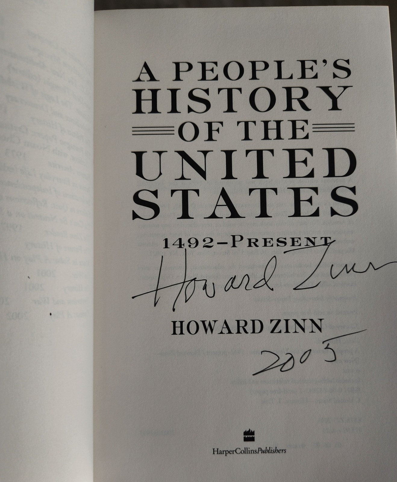 Rare Signed – Howard Zinn: A People’s History of the United States – Hardcover