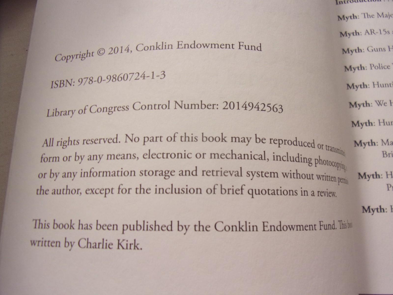 RARE – MINT – THE SECOND AMENDMENT AND HUNTING HERITAGE – 2014 By Charlie Kirk