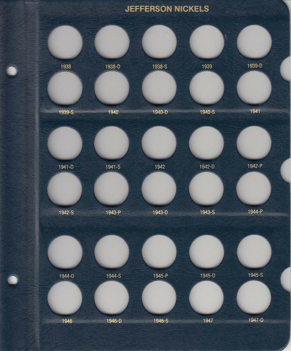 Whitman Blue Classic Album For Jefferson Nickels 1938-2003 Coin Album 9116 New