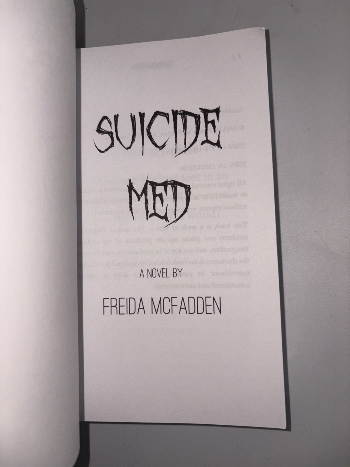 OOP RARE Suicide Med Freida McFadden 2014. New Low Price