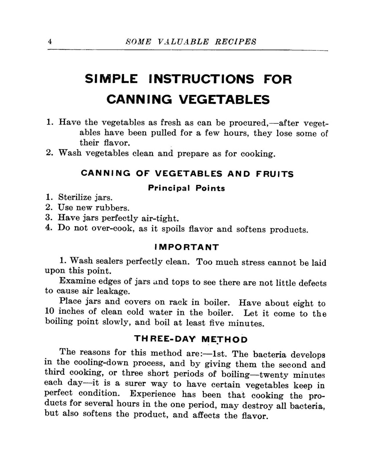 Valuable Recipes For Canning Fruits And Vegetables 1920 (30 Pages)