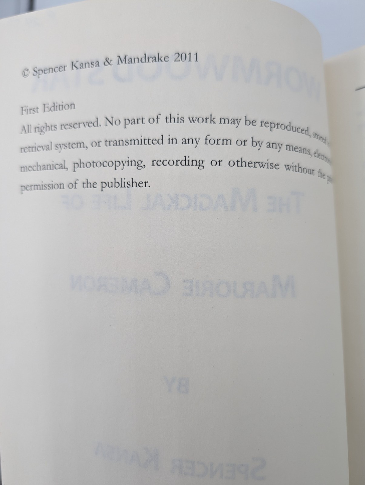 Wormwood Star: The Magickal Life of Marjorie Cameron – Kansa, Spencer
