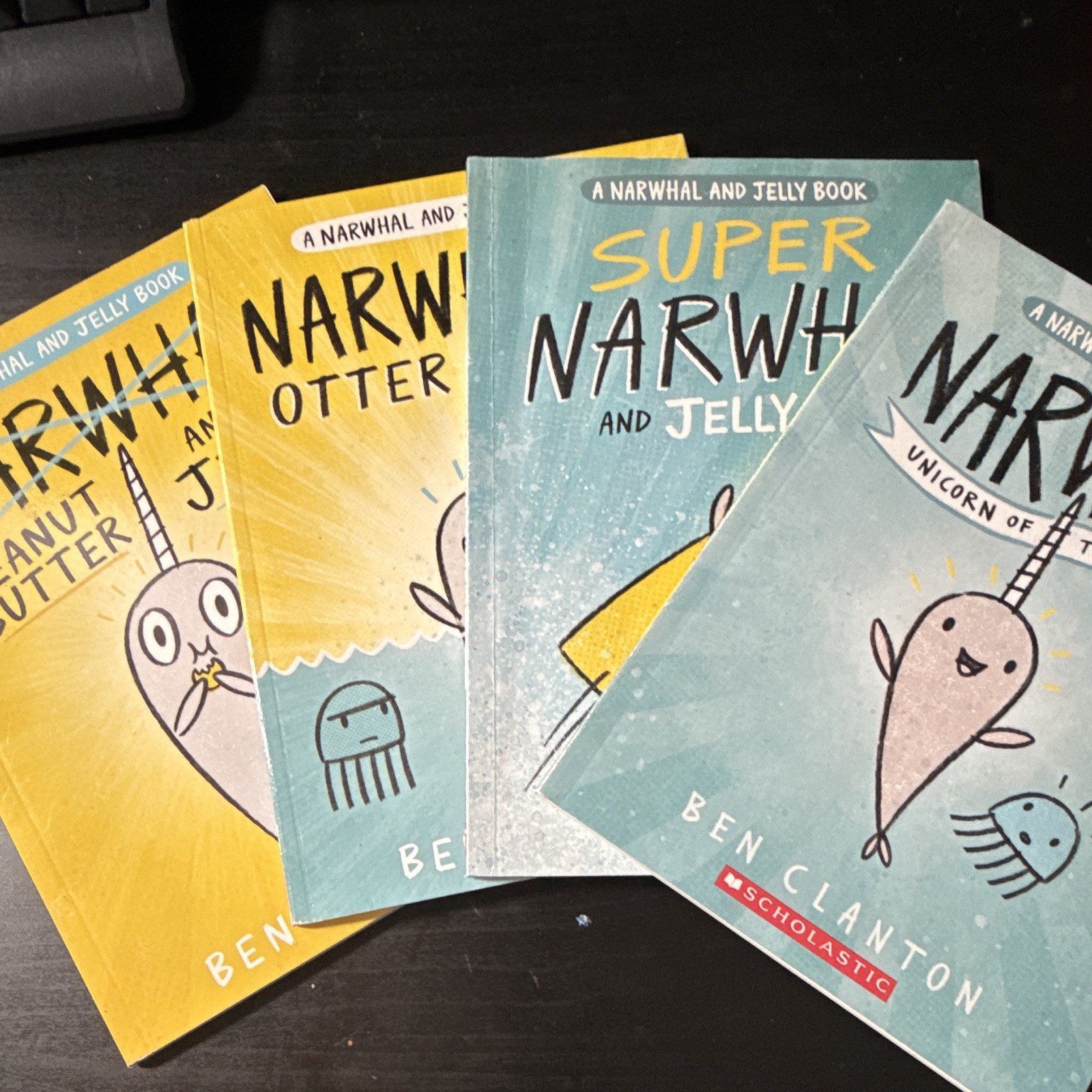 Ben Clanton Narwhal and Jelly Book Lot of 4 Scholastic PB Illustrated Ages 4-8