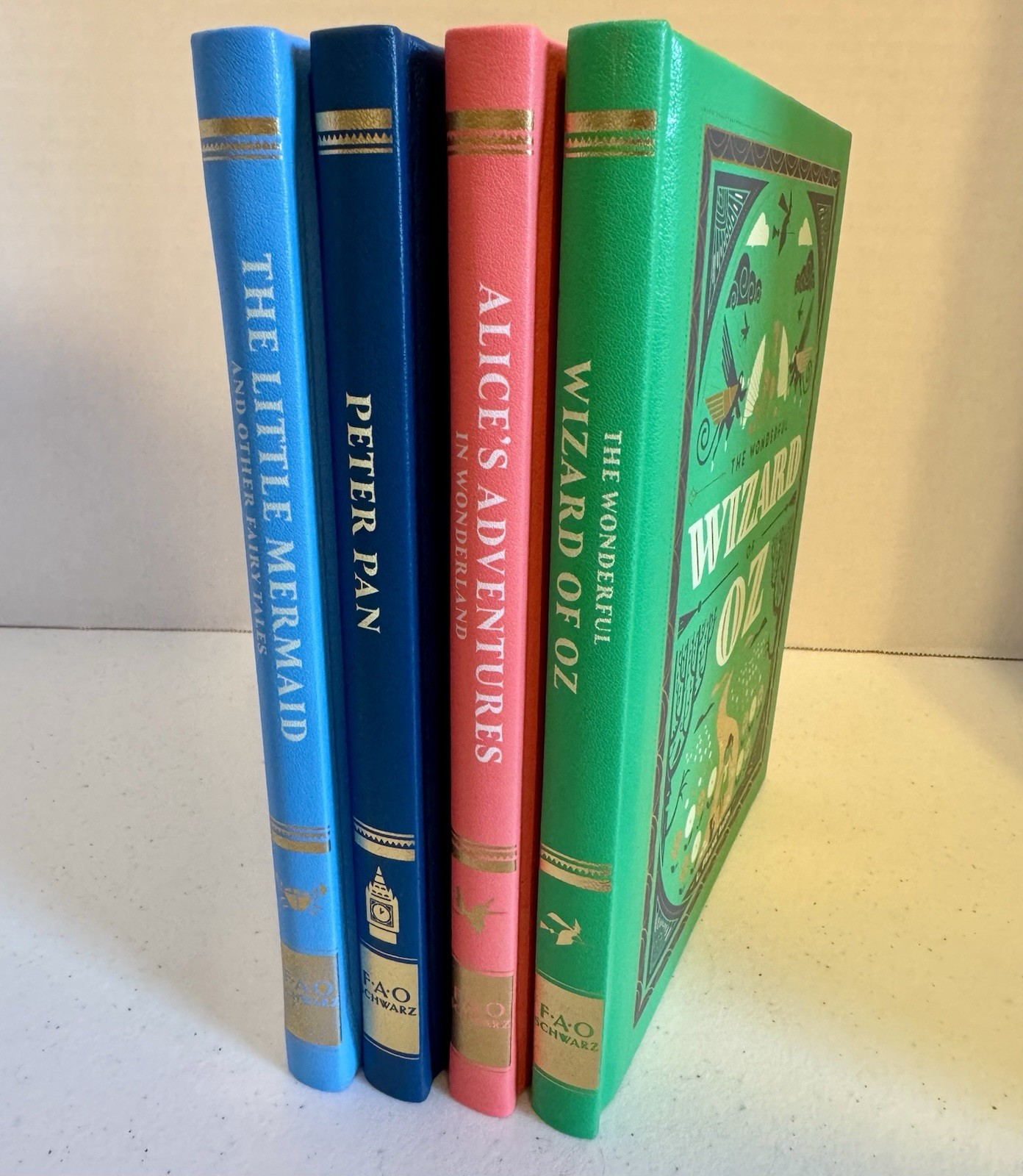 Classic Books Set of 4 Gilded Library Bundle Disney FAO Schwartz Painted Edge