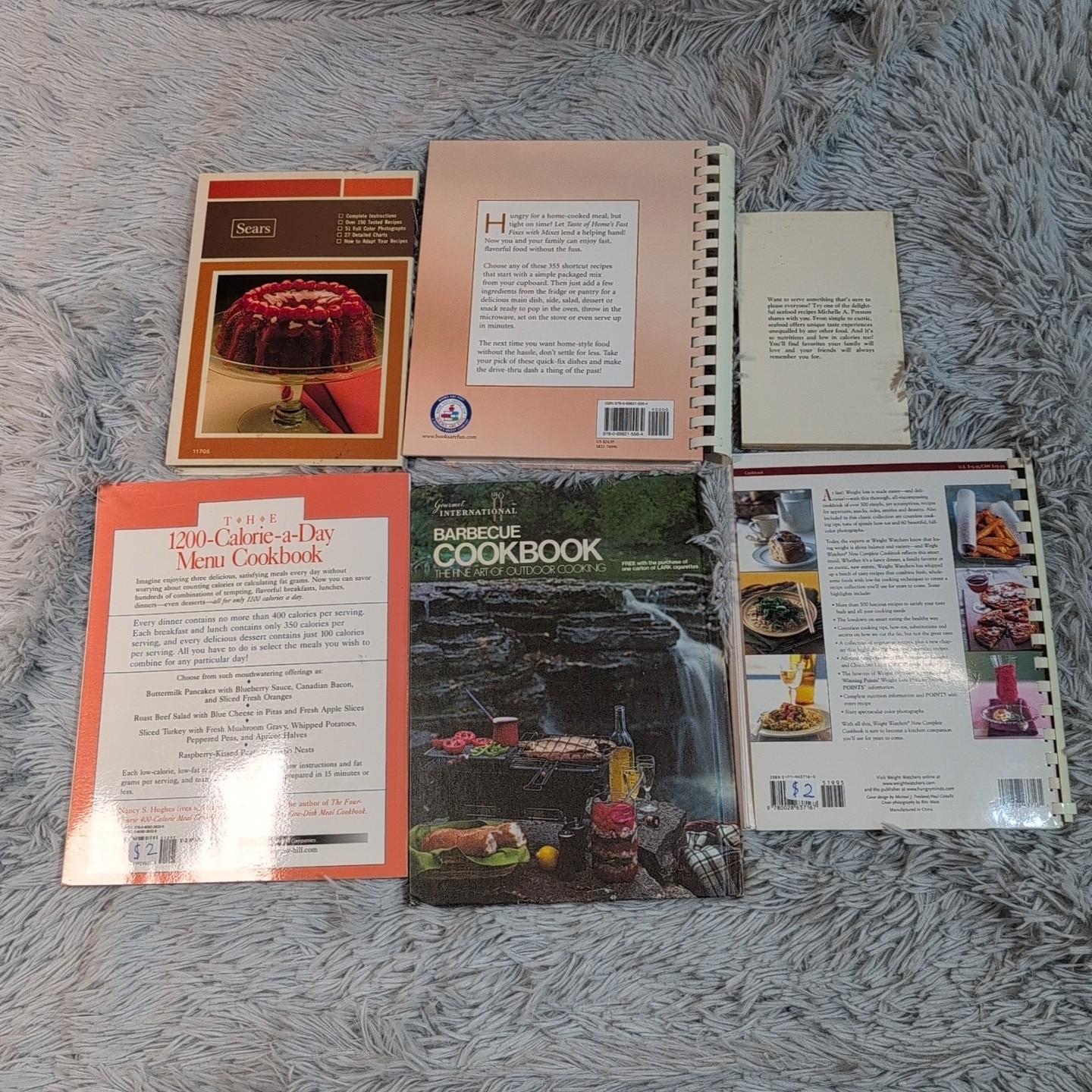 Lot Of 6 Cookbook Seafood Barbecue Deserts Breakfast Lunch Supper