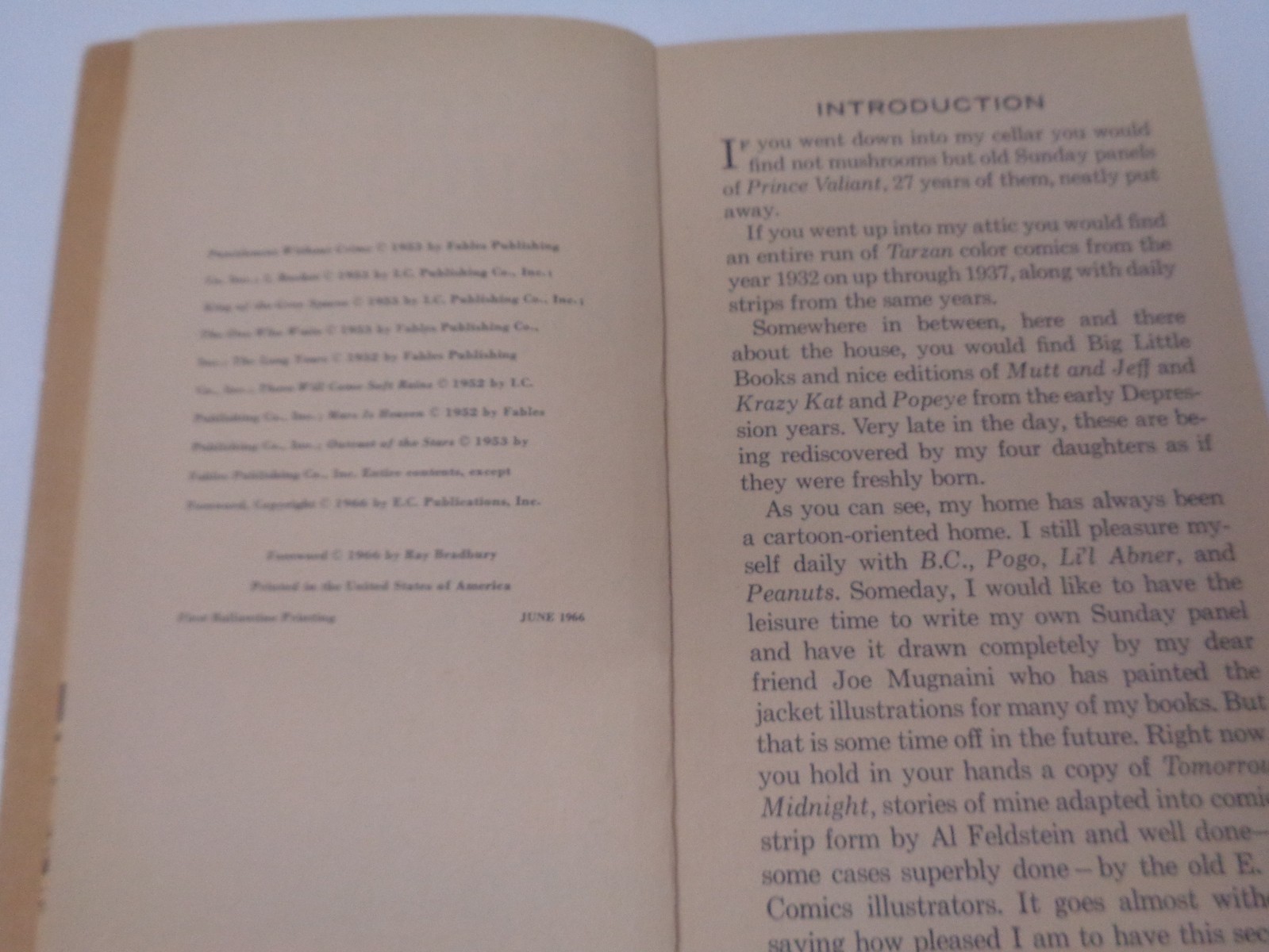 Tomorrow Midnight by Ray Bradbury. 1st Ballantine printing, June 1966 paperback