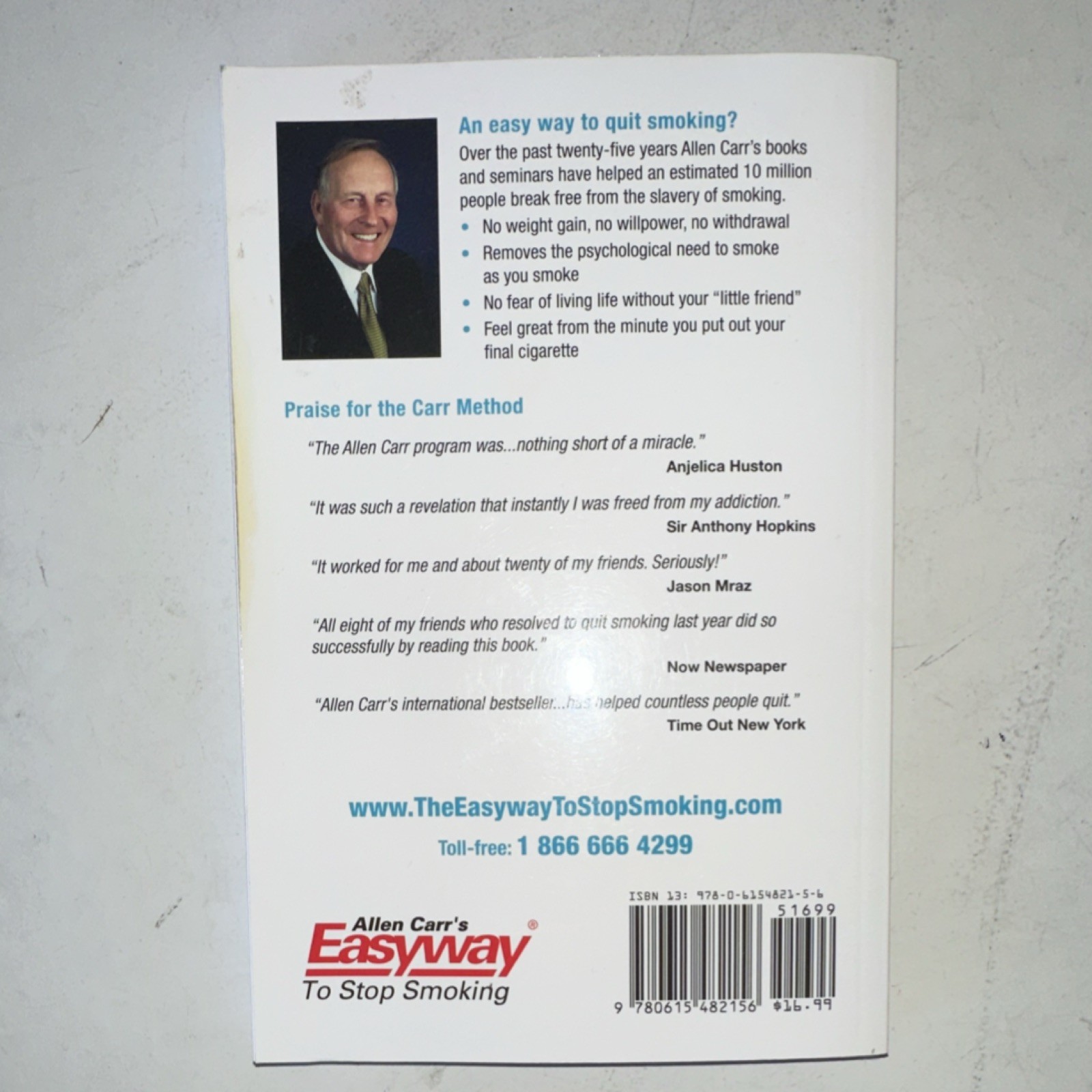 Allen Carr Easy Way to Stop Smoking First US Edition 2011 Trade Paperback