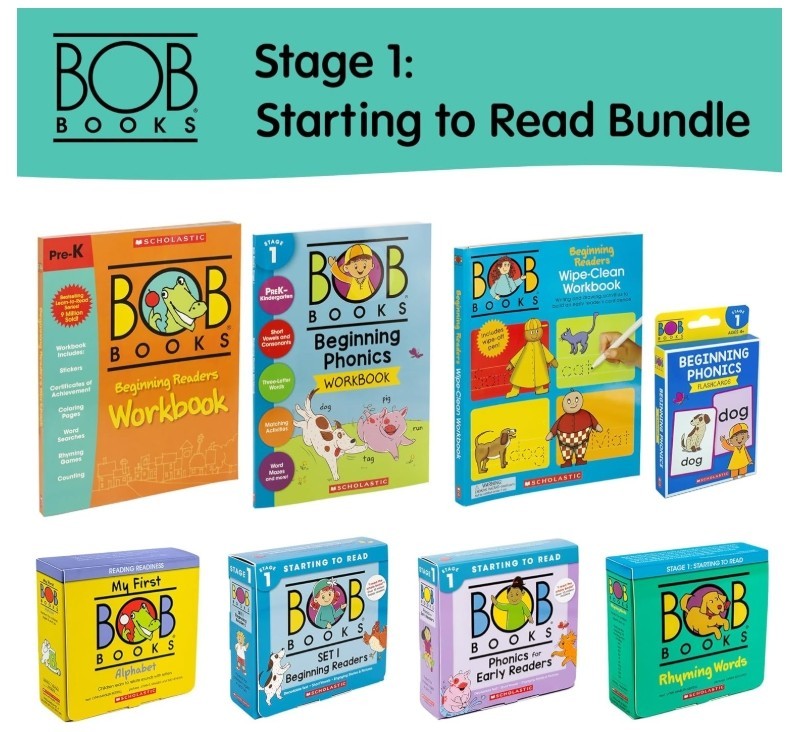 Learn to Read Bundle – Stage 1 with 4 Phonics Box Sets, 3 Workbooks, Flashcards