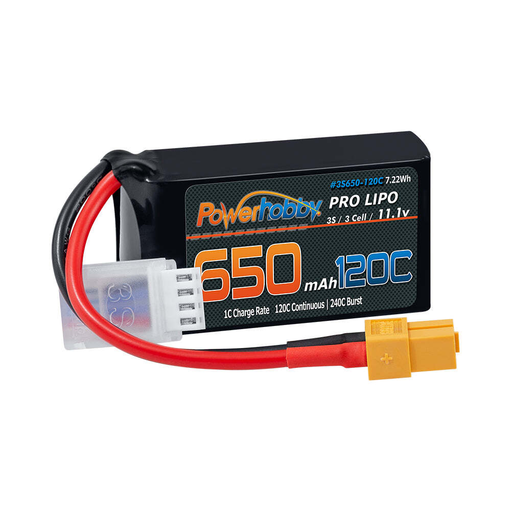 Powerhobby 3S 11.1V 650mAh 120C GRAPHENE Lipo Battery w XT60 Plug