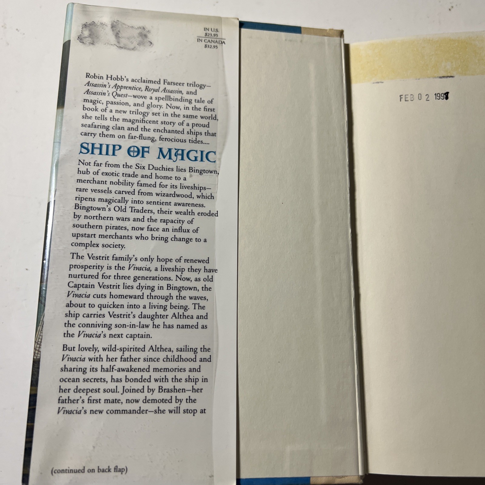 Ship of Magic by Robin Hobb (1998, HC) Good