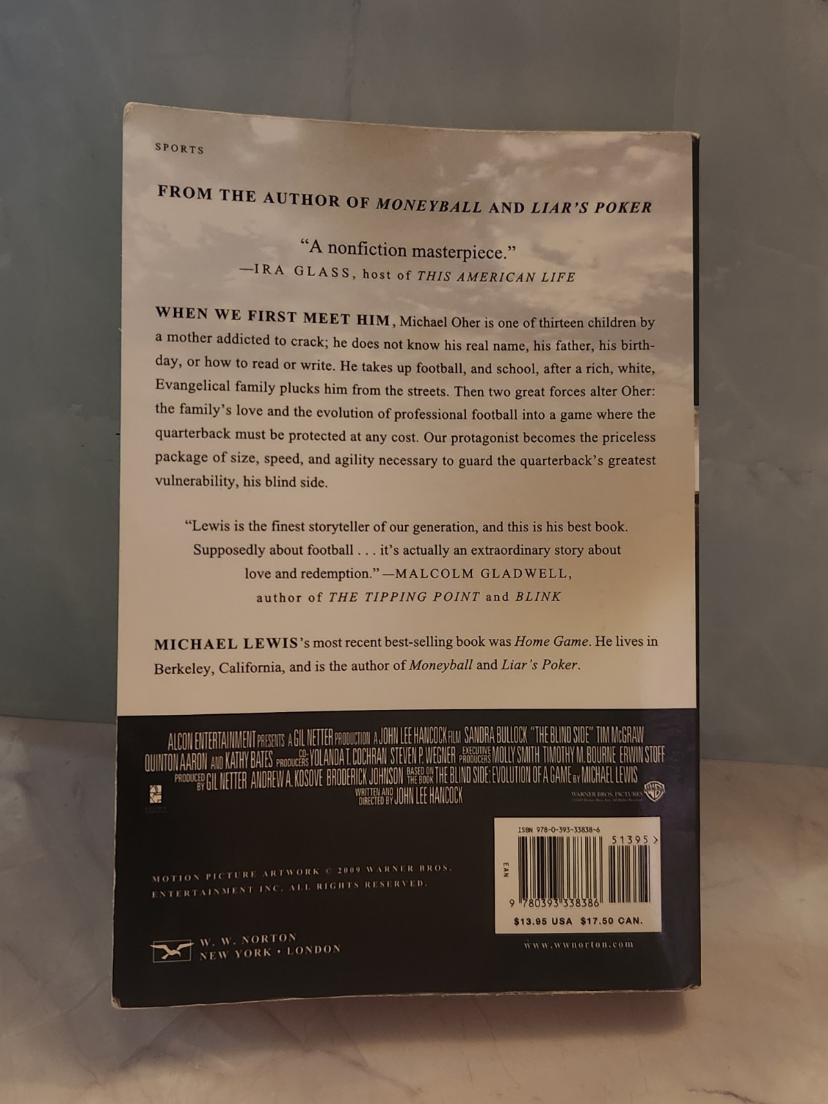 The Blind Side Michael Lewis Michael Oher Football Non-Fiction Book 10.3oz Good!