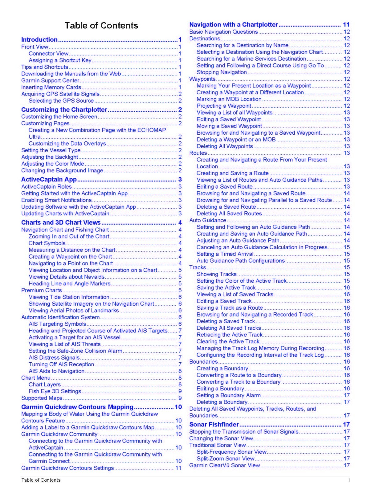 Garmin ECHOMAP Ultra Series 126sv Manual Instructions Coil Bound -54 Pages