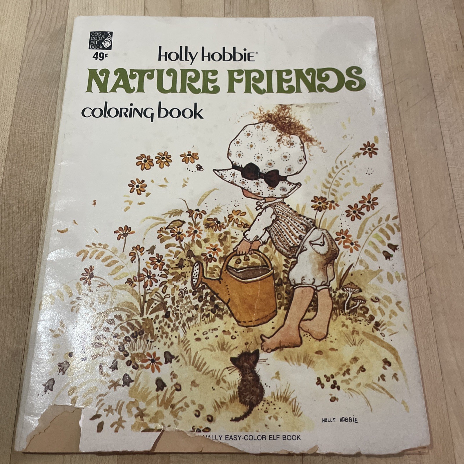 Holly Hobbie Nature Friend Coloring Book Vtg Aged Pages 1976 Slightly Distressed