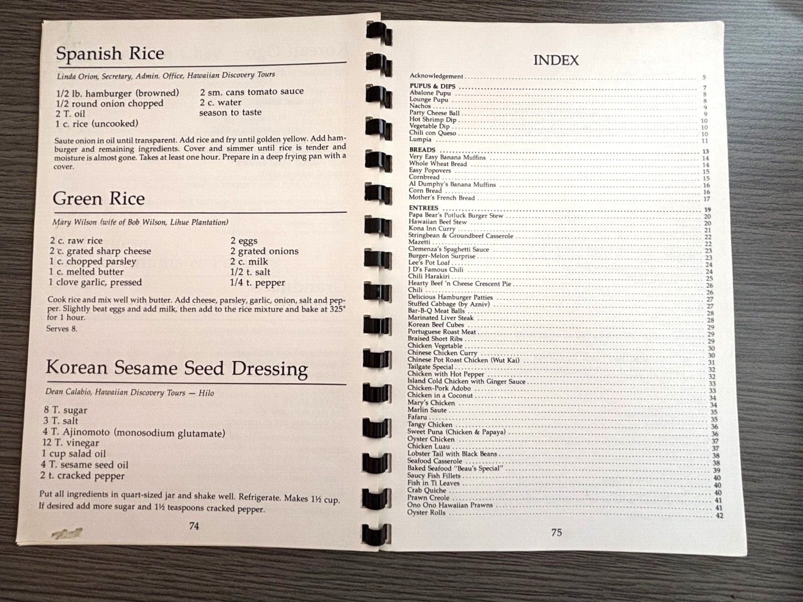 Vintage 1981 Hawaii AMCATS Cookbook WELCOME TO OUR KITCHEN Spiral Bound 76 Pages