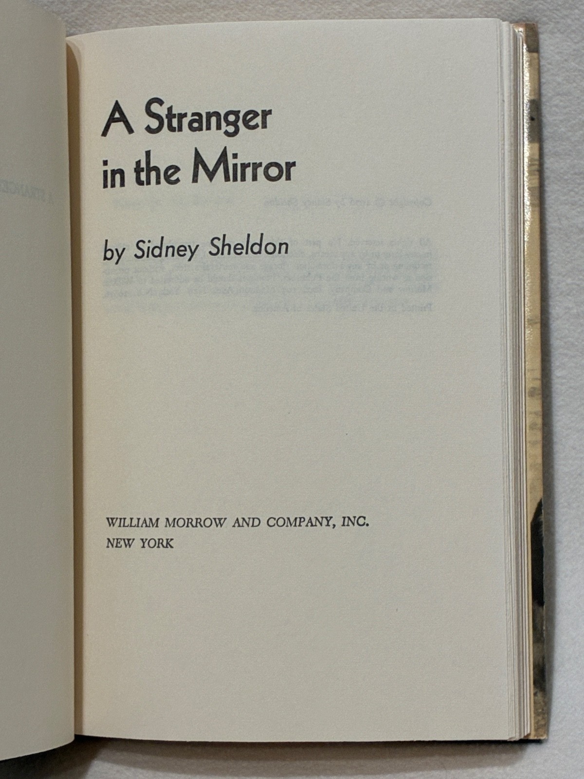 A Stranger in the Mirror, by Sidney Sheldon. Book Club Edition. Hardcover, dj