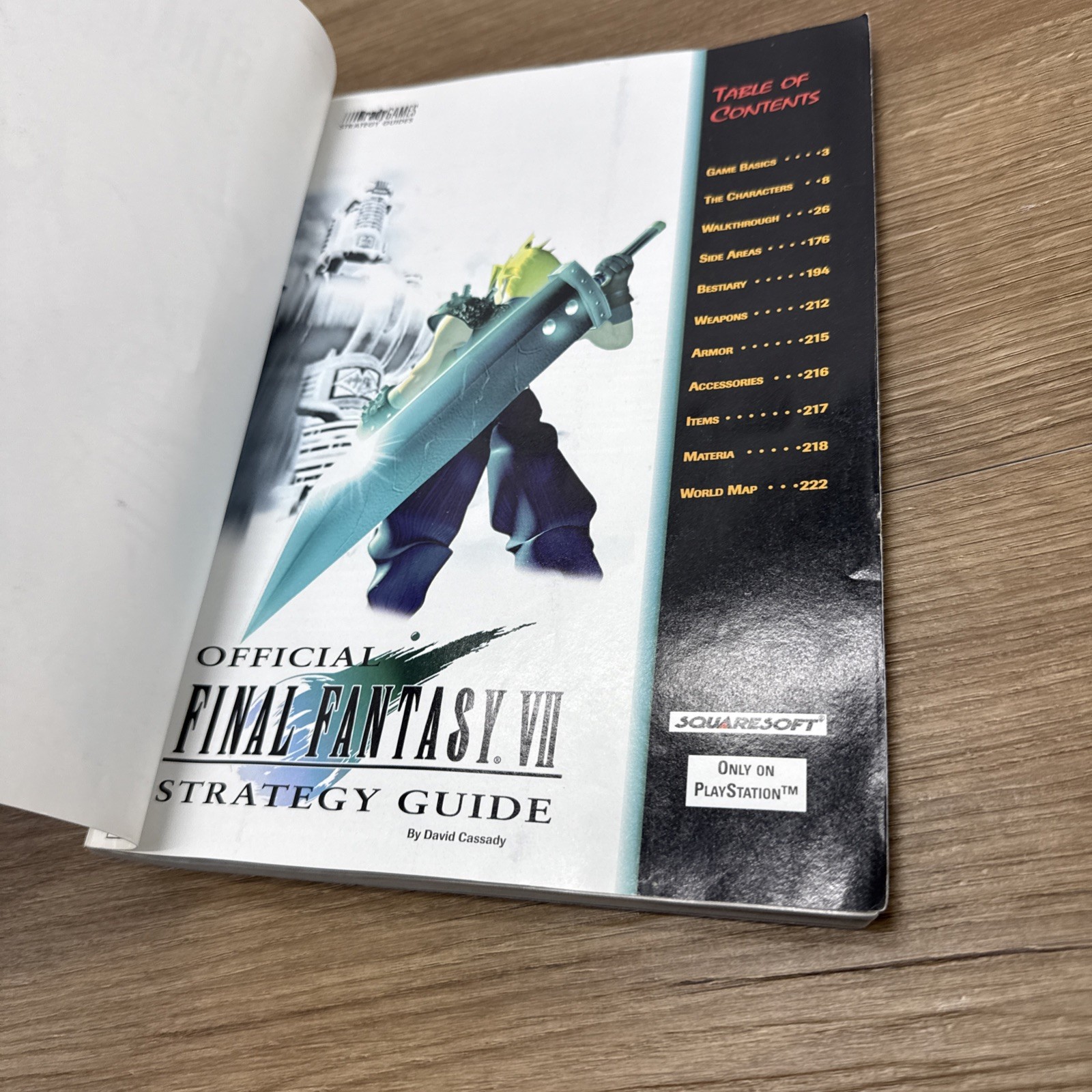 Official Final Fantasy VII Strategy Guide by David Cassady – 1997 PB PlayStation
