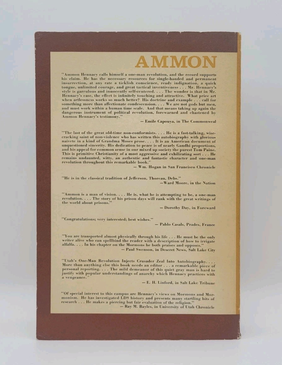 The Book of Ammon Hennacy Christian Pacifism Activism Wobbly Steve Allen RARE VG