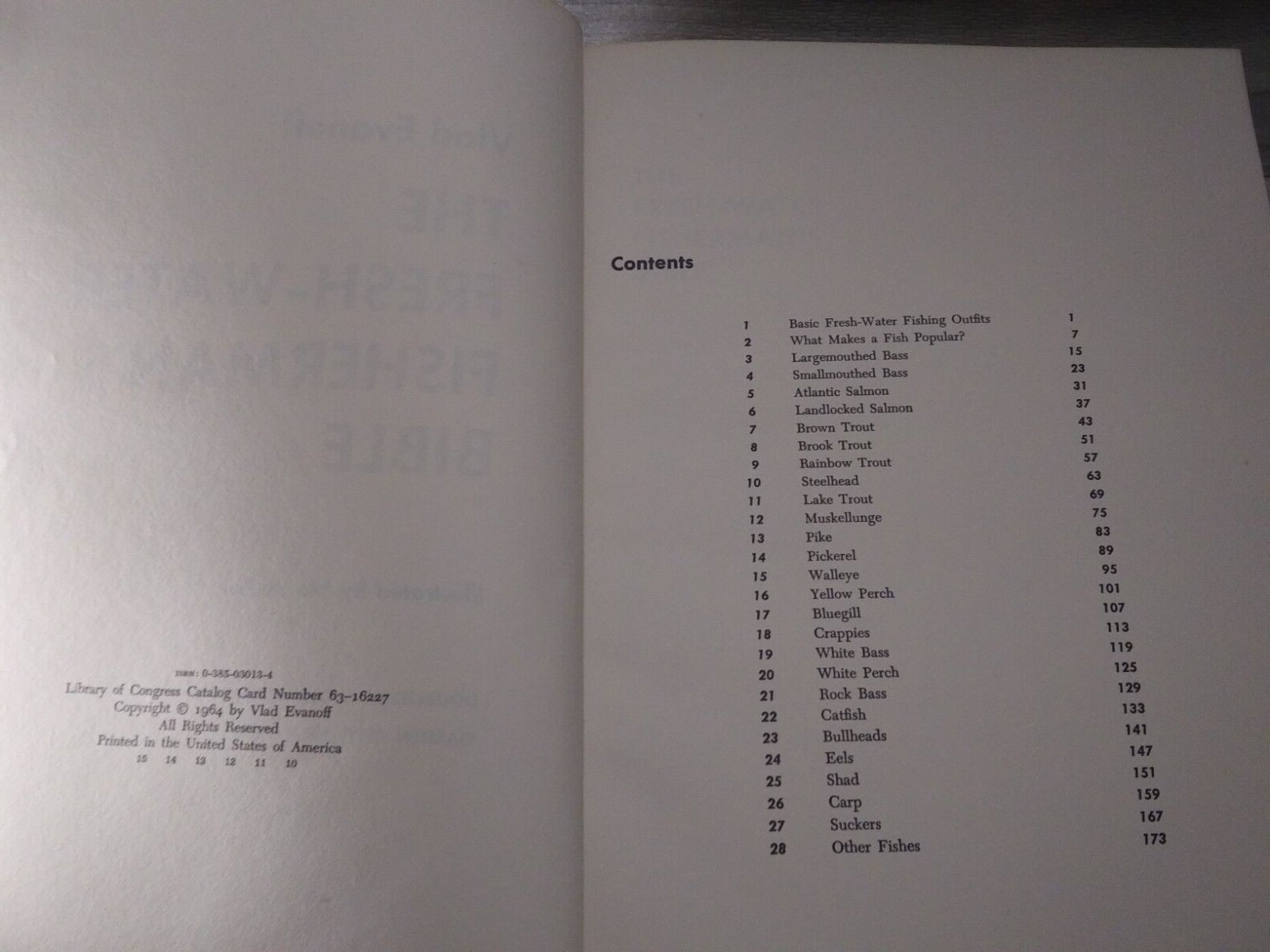 🎣 Vintage 1964 The Fresh-Water Fisherman’s Bible Book 180 Pages Vlad Evanoff 🎣