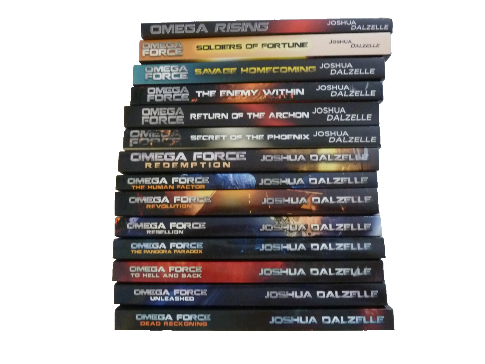 FOURTEEN (14) JOSHUA DALZELLE trade paperbacks in the Omega Force series