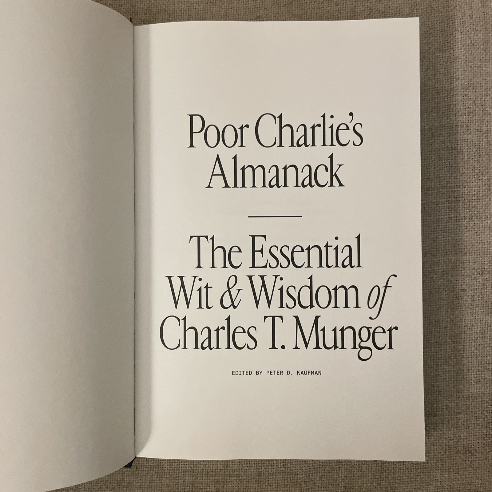 Poor Charlie’s Almanack by Charles T. Munger 2023 HC Stripe Press 4th Edition